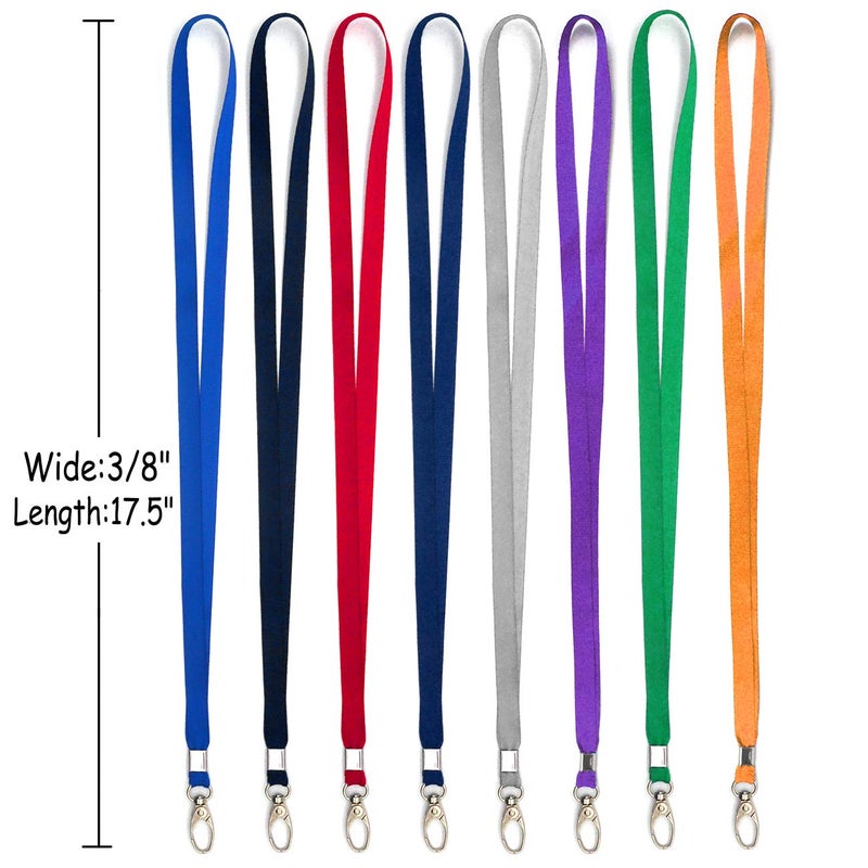 Beebel Black Lanyards 50Pcs 18" Lanyard with Badge Clip - Image 2
